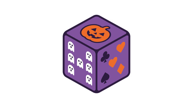 Halloween Dice with Spooky Icons