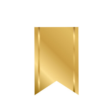 Golden ribbon bookmark icon