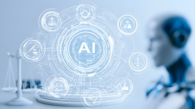 AI governance framework featuring legal compliance and ethical control interface for regulatory management accountability and secure decision making aimed at ensuring fair and white background
