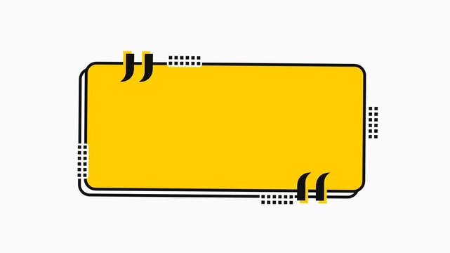 Minimalist Yellow Quote Box Animation on White Background for Text Overlay