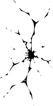 Shattered Glass Bullet Hole Effect &ndash; Black and White Crack Pattern