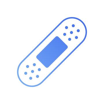Blue adhesive plaster icon for first aid kit