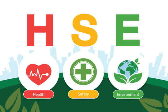 HSE concept ,Health Safety Environment acronym, vector design