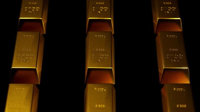 3d object background of multiple gold bars