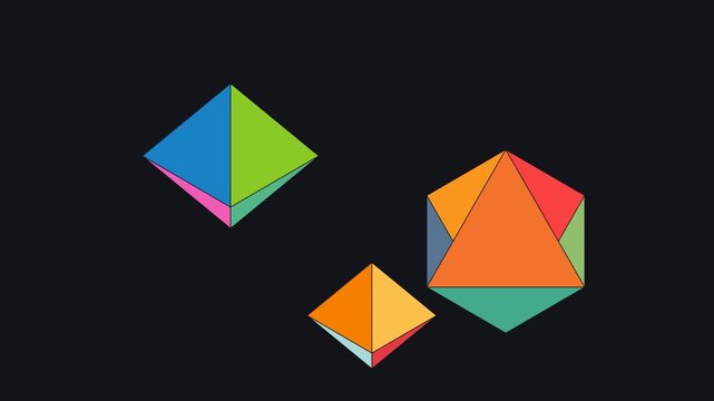 Spinning Multicolored Polyhedral Shapes