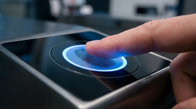 Fingerprint scanning on digital biometric reader for secure access