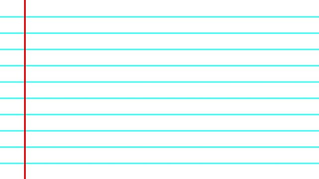 Horizontal notebook lines paper background, moving paper sheet video for back to school and educational.