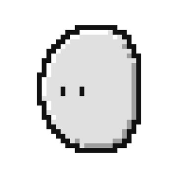 Minimalist grey pixel art character symbol isolated on white background