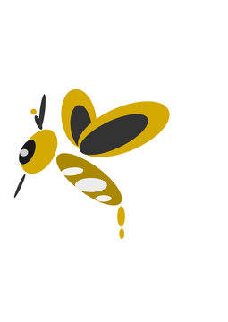 Cute Cartoon Bee with Honey Drop Vector Illustration
