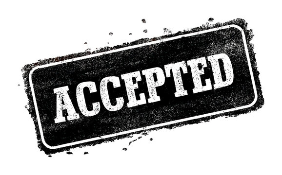 PNG Grunge-style accepted stamp illustration.