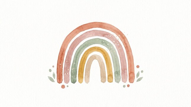 066 66 Simple watercolor illustration of a minimal boh Watercolor illu
