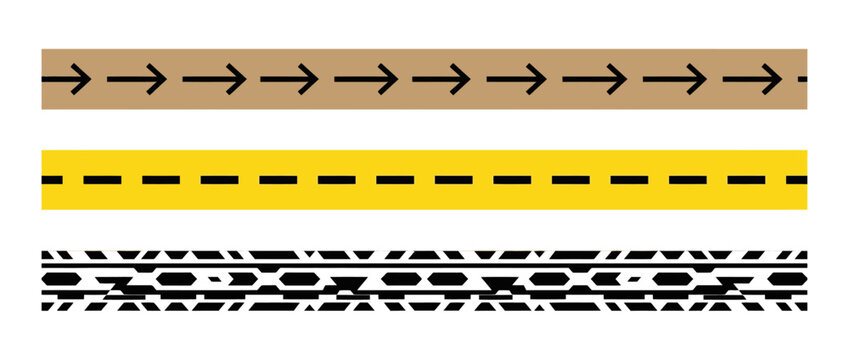 Directional Arrows, Dashed Line, and Patterned Border Collection