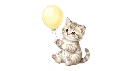 cat hold a bloon © iga