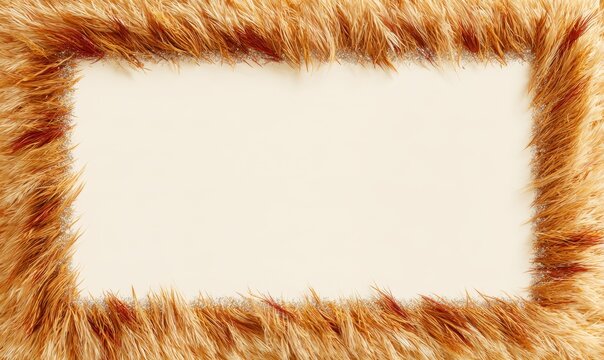 Brown furry frame with white center area