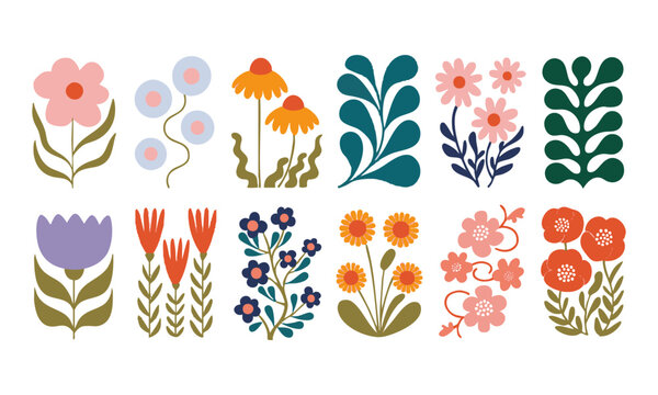 Nordic Folk Floral And Botanical Art Collection.