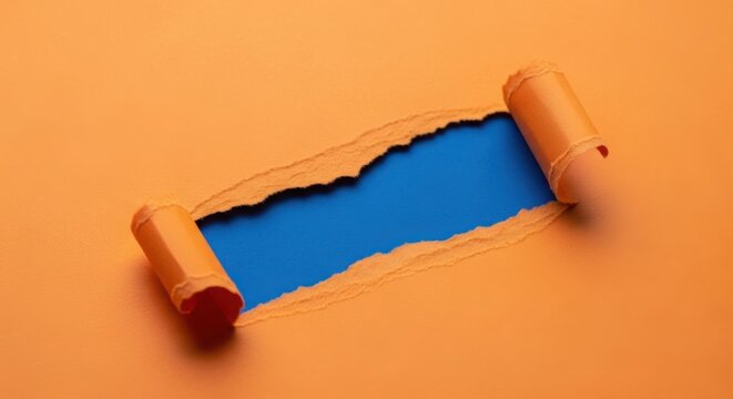 A roll of orange tape peeled back to reveal blue underneath illustration