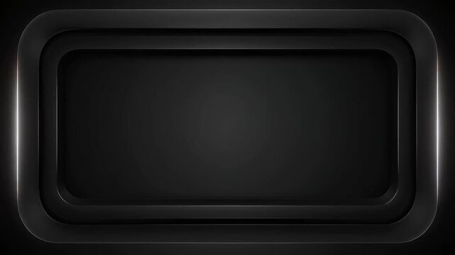 Abstract Black and White Square Frame Background with Metallic Button, Blank Technology Icon, Modern Vector Design and Dark Industrial Texture for Web Screen and Digital Interface