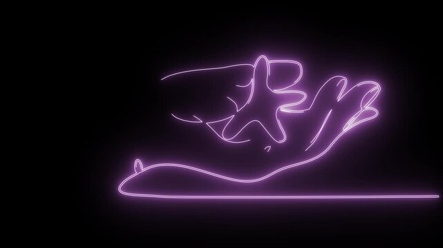 minimal line art hand holding starfish vector animation ocean beach summer nature concept design