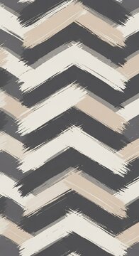 Textured chevron pattern in neutral tones. Brush stroke abstract design.