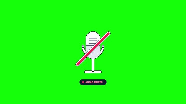 Microphone toggling between live and muted status on green screen
