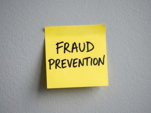 Fraud Prevention Note On A Grey Textured Surface