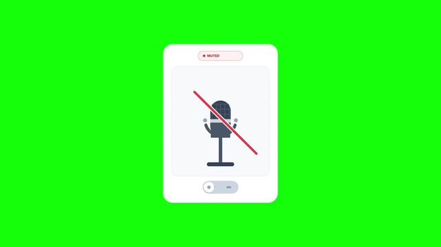 Microphone Mute Toggle Switch Animation on Digital Interface