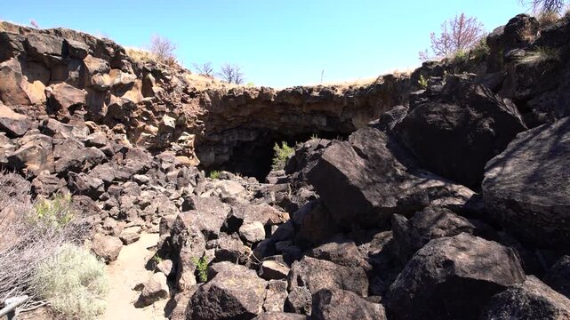 Skull Cave Entrance Lava Beds National Monument California USA