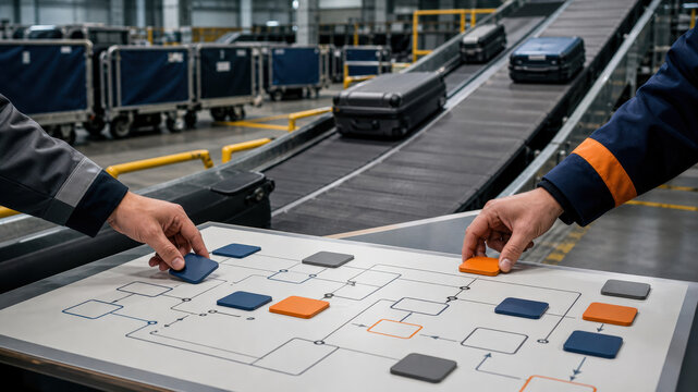 Airport Baggage Conveyor Bottleneck Analysis and Flow Planning