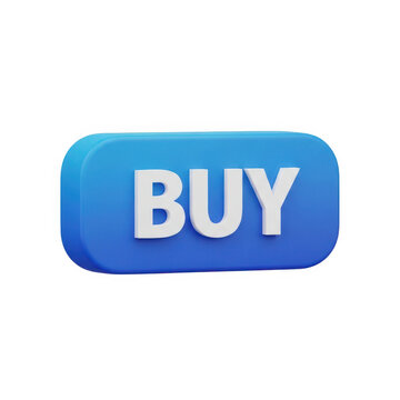 Blue call to action buy button with shadow