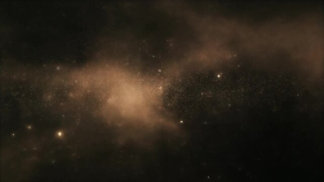 Starry Night Sky with Clouds and Cosmic Nebula, Abstract Dark Blue Space Background with Glowing Stars, Galaxy, Moonlight and Atmospheric Night Sky Texture