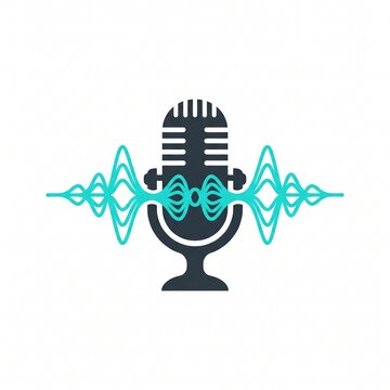AI Voiceover Studio Microphone Wave Logo