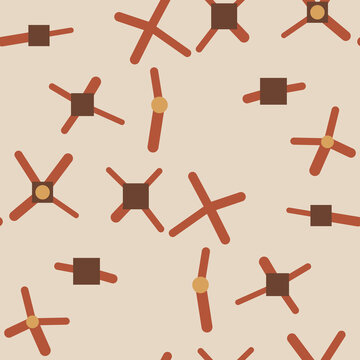 Seamless Terracotta Kiln Mosaic Pattern - Geometric Repeating Tileable Background