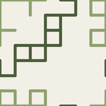 Seamless Moss and Chalk Greek Key Pattern - Geometric Repeating Tileable Background