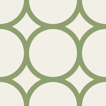 Seamless Moss and Chalk Arcs Pattern - Geometric Repeating Tileable Background