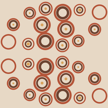 Seamless Terracotta Kiln Circles Pattern Half-Drop - Geometric Repeating Tileable Background
