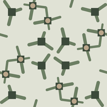 Seamless Sage and Bone Mosaic Pattern - Geometric Repeating Tileable Background