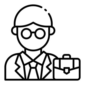 manager icon. business professional portrait. leads corporate team. career leadership role