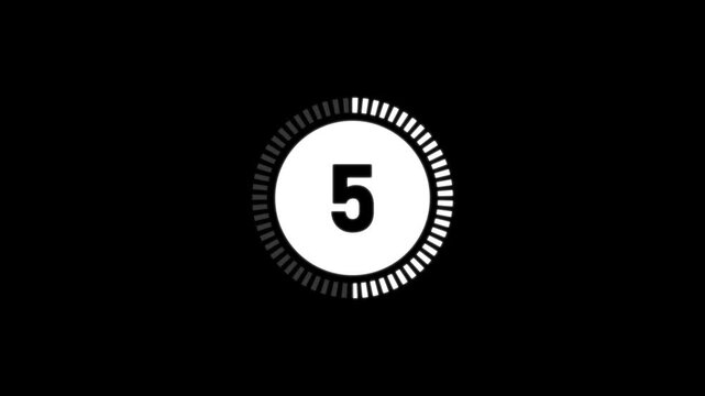 10 second countdown with circle animation, 10 to 0 animation countdown. 4K video
