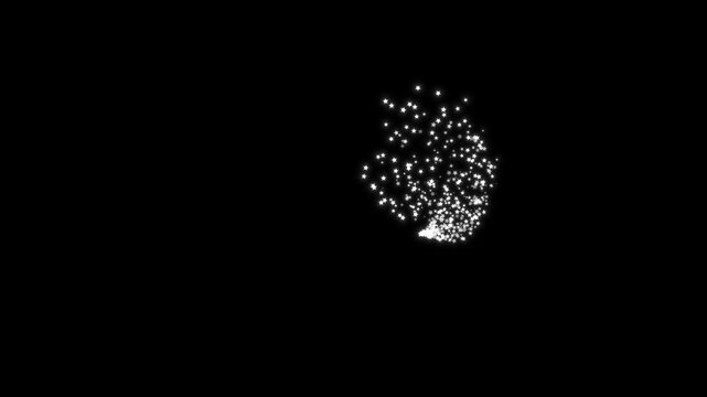 Twinkling glitter stars with glowing magic dust, sparkling fairy trail, white shining dust light, star sparkle vector doodles, luxury black background, overlay 4k video seamless