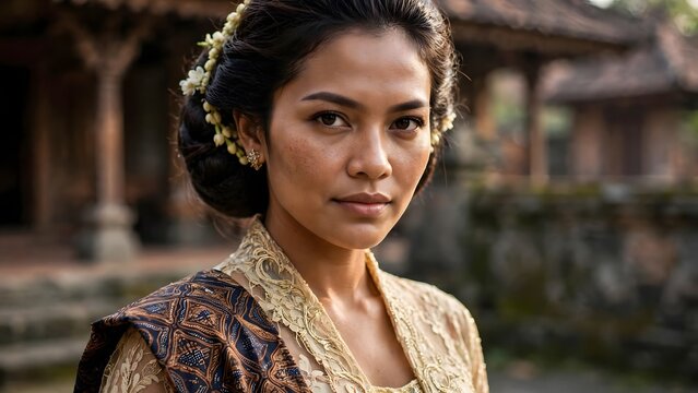Inspirational Indonesian woman symbolizing strength, education and Kartini's enduring legacy