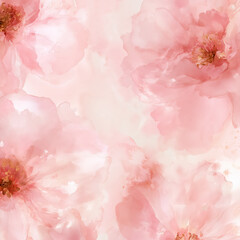Fototapeta premium Watercolor floral background in soft pink romantic style