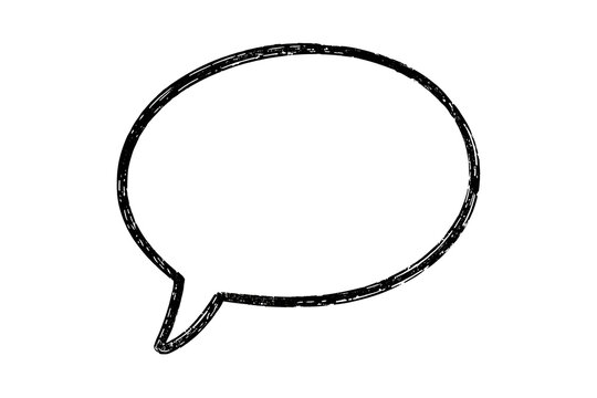 Black hand drawn speech bubble outline