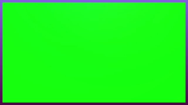 Green screen frame is bordered by a simple thin purple rectangular outline on a dark background.