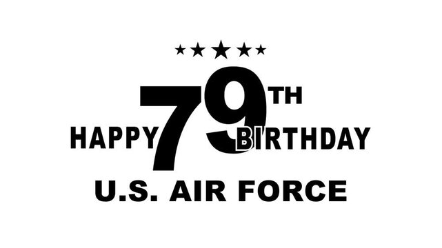 U.S. air force birthday text animation. Perfect for patriotic social media posts or military history videos.