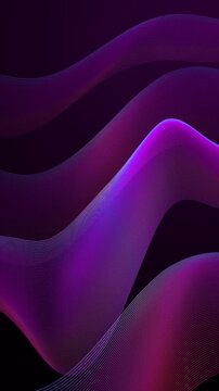 Luminous Violet and Magenta Waves Cascading in a Vertical Seamless Abstract Loop