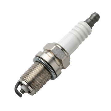 New automotive spark plug component isolated on transparent background