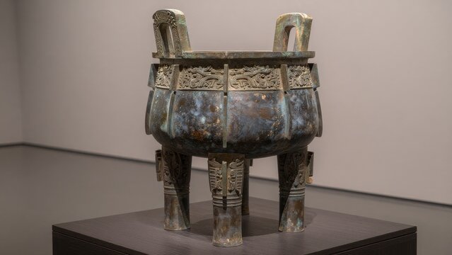 Ancient Bronze Vessel with Intricate Design and Historical Significance