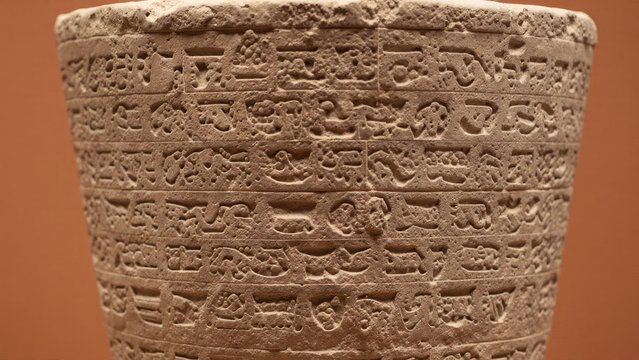 Ancient Cuneiform Tablet Inscription Preserved in Clay Material