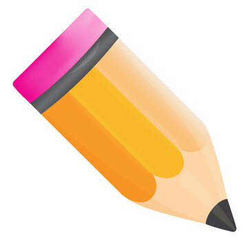 Cute orange wooden pencil with pink eraser vector illustration isolated