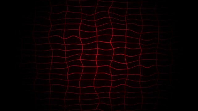 Abstract black background and red wavy grid background animation.
Loop abstract motion background for technology, science, blueprint, or infographic concept.